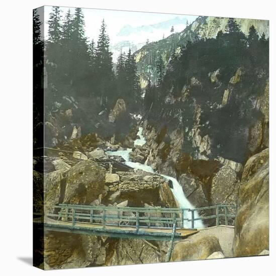 The Rhone Glacier (Switzerland), Aerlenbach Falls, Near Handek-Leon, Levy et Fils-Stretched Canvas