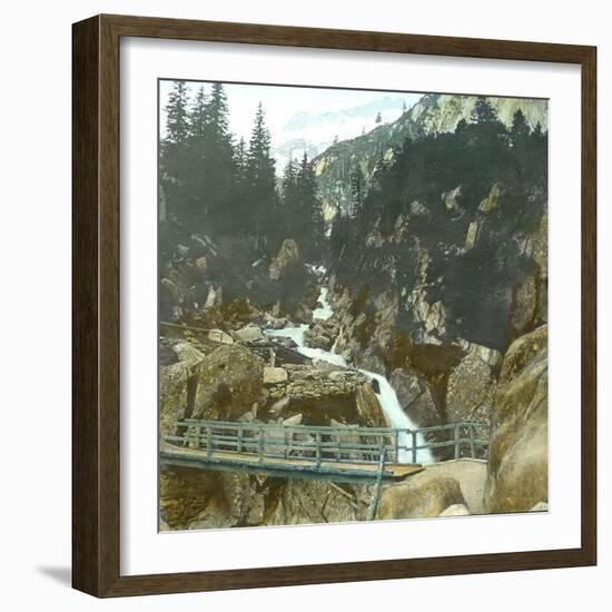 The Rhone Glacier (Switzerland), Aerlenbach Falls, Near Handek-Leon, Levy et Fils-Framed Photographic Print