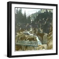 The Rhone Glacier (Switzerland), Aerlenbach Falls, Near Handek-Leon, Levy et Fils-Framed Photographic Print