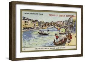 The Rialto Bridge and the Grand Canal of Venice-null-Framed Giclee Print