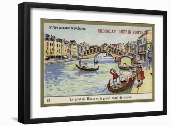 The Rialto Bridge and the Grand Canal of Venice-null-Framed Giclee Print