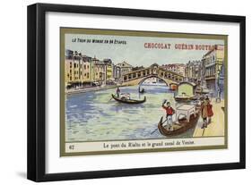 The Rialto Bridge and the Grand Canal of Venice-null-Framed Giclee Print