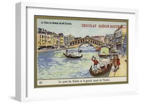 The Rialto Bridge and the Grand Canal of Venice-null-Framed Giclee Print