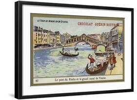 The Rialto Bridge and the Grand Canal of Venice-null-Framed Giclee Print