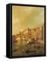 The Rialto Bridge and the Riva Del Vin (Venice)-Guardi Francesco-Framed Stretched Canvas