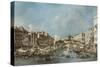 The Rialto Bridge, C.1775-Francesco Guardi-Stretched Canvas