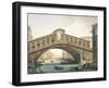 The Rialto Bridge in Venice-Giuseppe Borsato-Framed Giclee Print