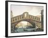 The Rialto Bridge in Venice-Giuseppe Borsato-Framed Giclee Print