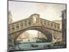 The Rialto Bridge in Venice-Giuseppe Borsato-Mounted Giclee Print