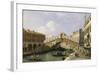 The Rialto Bridge Venice from the South with the Fondamenta Del Vin and the Fondaco Dei Tedeschi-Canaletto-Framed Giclee Print