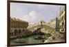 The Rialto Bridge Venice from the South with the Fondamenta Del Vin and the Fondaco Dei Tedeschi-Canaletto-Framed Giclee Print