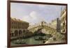 The Rialto Bridge Venice from the South with the Fondamenta Del Vin and the Fondaco Dei Tedeschi-Canaletto-Framed Giclee Print