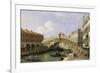 The Rialto Bridge Venice from the South with the Fondamenta Del Vin and the Fondaco Dei Tedeschi-Canaletto-Framed Giclee Print