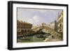 The Rialto Bridge Venice from the South with the Fondamenta Del Vin and the Fondaco Dei Tedeschi-Canaletto-Framed Premium Giclee Print