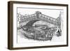 The Rialto Bridge, Venice in the 18Th Century, 1987 (Drawing)-Stephen Conlin-Framed Giclee Print