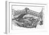 The Rialto Bridge, Venice in the 18Th Century, 1987 (Drawing)-Stephen Conlin-Framed Giclee Print