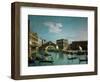 The Rialto bridge, Venice, R. F. 1961-32.-Canaletto-Framed Giclee Print