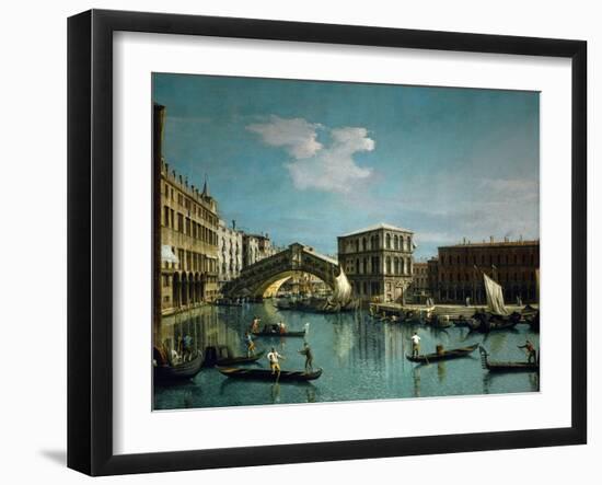 The Rialto bridge, Venice, R. F. 1961-32.-Canaletto-Framed Giclee Print