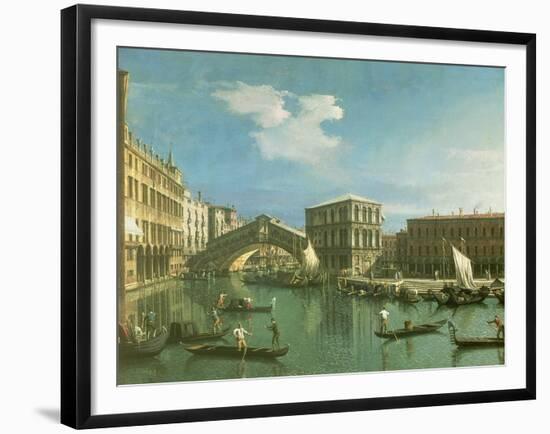 The Rialto Bridge, Venice-Canaletto-Framed Giclee Print