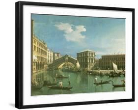 The Rialto Bridge, Venice-Canaletto-Framed Giclee Print