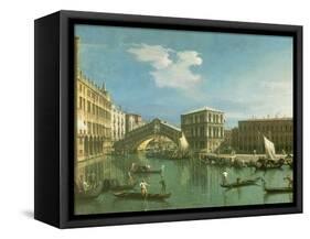 The Rialto Bridge, Venice-Canaletto-Framed Stretched Canvas