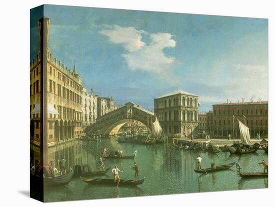 The Rialto Bridge, Venice-Canaletto-Stretched Canvas