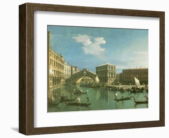 The Rialto Bridge, Venice-Canaletto-Framed Giclee Print