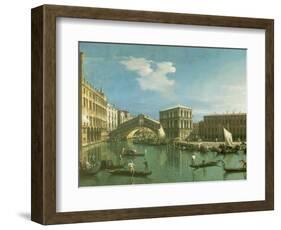 The Rialto Bridge, Venice-Canaletto-Framed Giclee Print