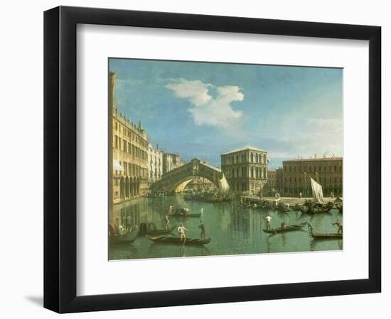 The Rialto Bridge, Venice-Canaletto-Framed Giclee Print