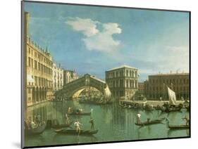 The Rialto Bridge, Venice-Canaletto-Mounted Giclee Print