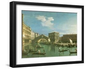 The Rialto Bridge, Venice-Canaletto-Framed Giclee Print