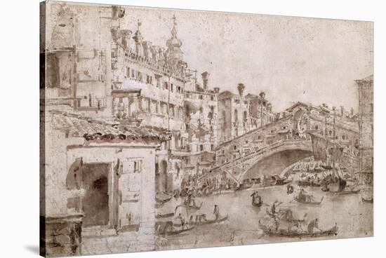 The Rialto Bridge, Venice-Francesco Guardi-Stretched Canvas