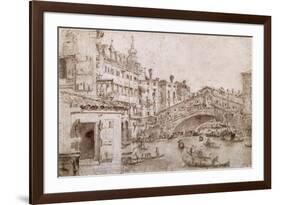 The Rialto Bridge, Venice-Francesco Guardi-Framed Giclee Print