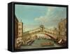 The Rialto Bridge, Venice-Canaletto-Framed Stretched Canvas