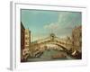 The Rialto Bridge, Venice-Canaletto-Framed Giclee Print