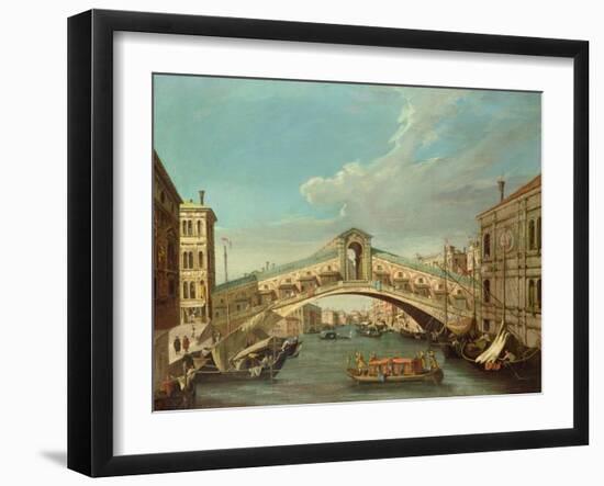 The Rialto Bridge, Venice-Canaletto-Framed Giclee Print