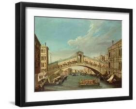 The Rialto Bridge, Venice-Canaletto-Framed Giclee Print