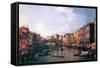 The Rialto Bridge-Canaletto-Framed Stretched Canvas