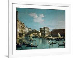 The Rialto Bridge-Canaletto-Framed Giclee Print