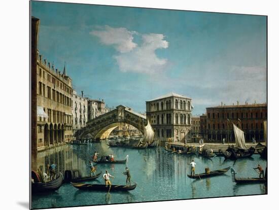 The Rialto Bridge-Canaletto-Mounted Giclee Print