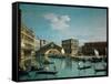 The Rialto Bridge-Canaletto-Framed Stretched Canvas