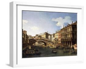 The Rialto Bridge-Canaletto-Framed Premium Giclee Print