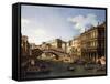 The Rialto Bridge-Canaletto-Framed Stretched Canvas