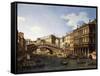 The Rialto Bridge-Canaletto-Framed Stretched Canvas