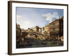 The Rialto Bridge-Canaletto-Framed Giclee Print