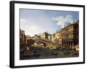 The Rialto Bridge-Canaletto-Framed Giclee Print