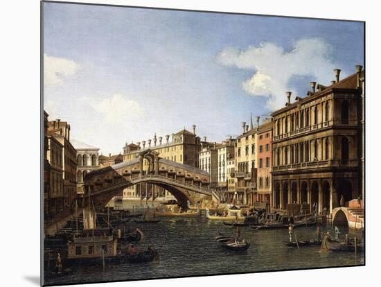 The Rialto Bridge-Canaletto-Mounted Giclee Print
