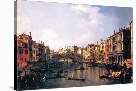 The Rialto Bridge-Canaletto-Stretched Canvas