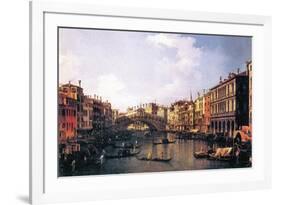 The Rialto Bridge-Canaletto-Framed Art Print