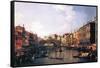 The Rialto Bridge-Canaletto-Framed Stretched Canvas